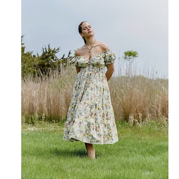 DANIELLE BERNSTEIN Multicolor Floral Midi Dress - Picture 2 of 9